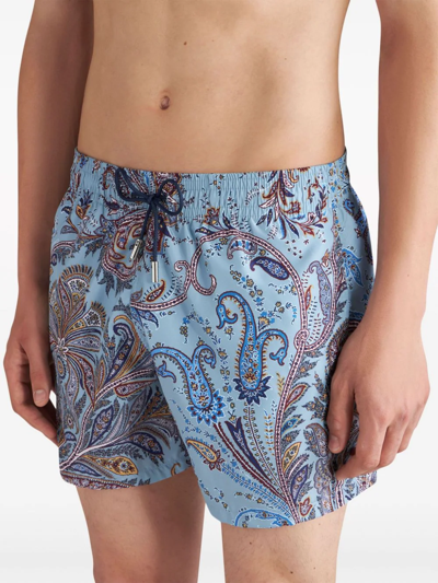 Shop Etro Costume Con Stampa Paisley In Light Blue