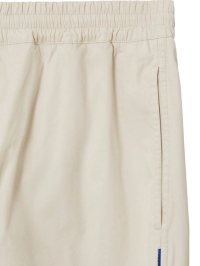 Shop Burberry Pantaloni In Misto Cotone In White