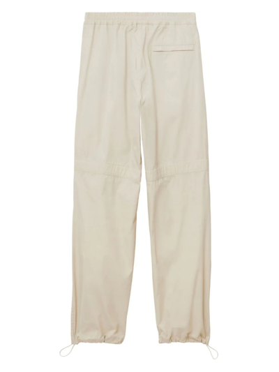 Shop Burberry Pantaloni In Misto Cotone In White