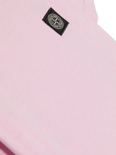 Shop Stone Island T-shirt Con Logo In Pink