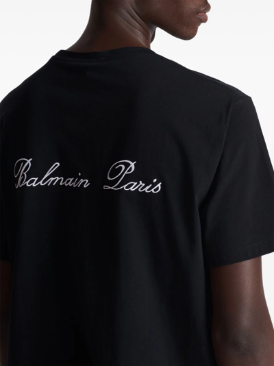 Shop Balmain T-shirt  Iconica In Black