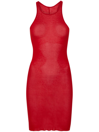 Shop Rick Owens Abito A Costine In Red