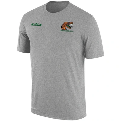 Shop Nike X Lebron James Gray Florida A&m Rattlers Collection Performance T-shirt