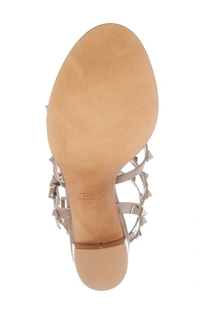 Shop Valentino Rockstud Block Heel Sandal In Skin