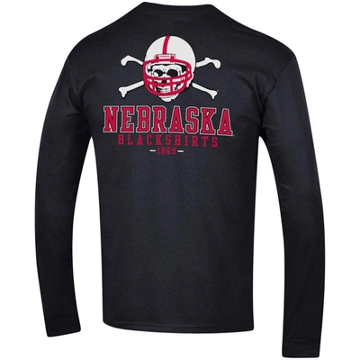 Shop Champion Black Nebraska Huskers Team Stack Long Sleeve T-shirt