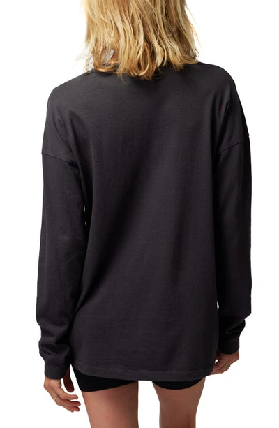 Shop Spiritual Gangster Smiley Denver Long Sleeve Cotton Graphic T-shirt In Vintage Black