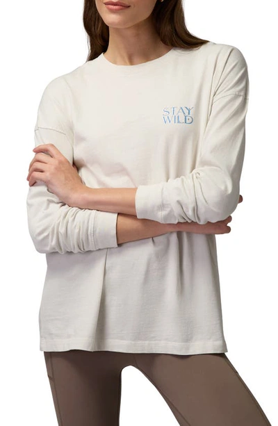Shop Spiritual Gangster Stay Wild Denver Long Sleeve Cotton Graphic T-shirt In Birch