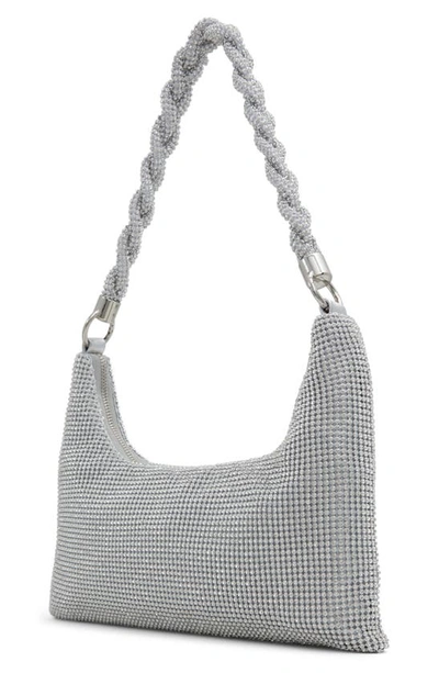 Shop Aldo Marlysax Mesh Shoulder Bag In Silver