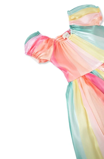 Shop Peek Aren't You Curious Kids' Rainbow Stripe Puff Sleeve Dress