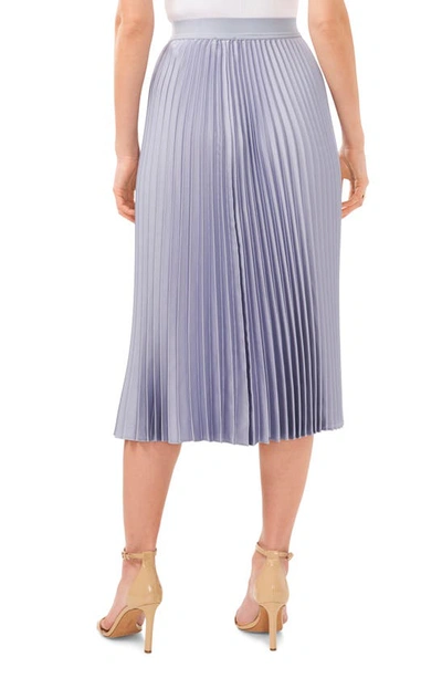Shop Halogen (r) Pleated Slit Hem Midi Skirt In Slate Blue