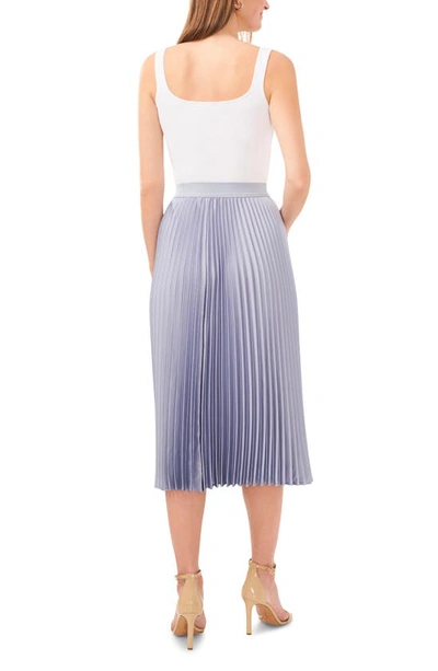Shop Halogen (r) Pleated Slit Hem Midi Skirt In Slate Blue