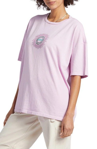 Shop Billabong Stoked All Day Oversize Graphic T-shirt In Lilac Smoke