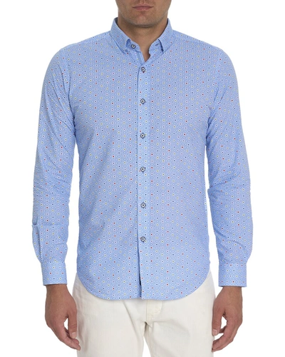 Shop Robert Graham Astoria Woven Shirt In Blue