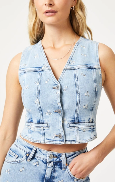Mavi Merlin Vest In Light Blue Bloom In Light Blue