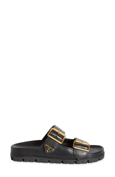 Prada Quilted Slingback Sandal In Black