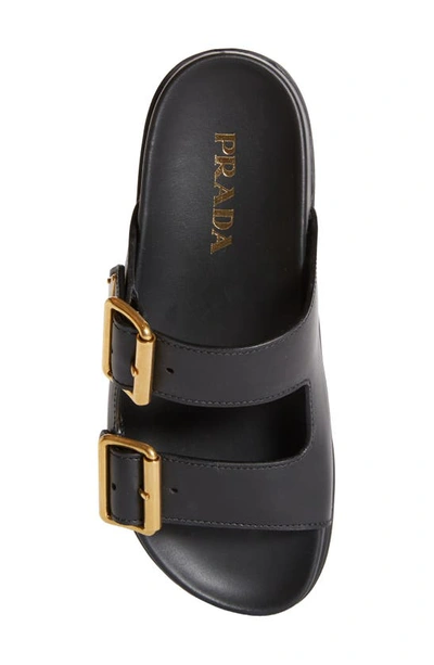 Shop Prada Double Strap Sandal In Black