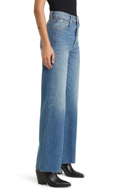 Shop Slvrlake Grace High Waist Raw Hem Wide Leg Jeans In Laurel Canyon