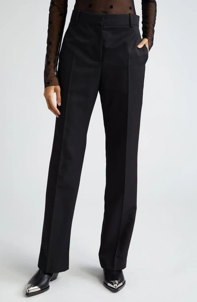 Shop Givenchy Wool & Mohair Straight Leg Pants In Black