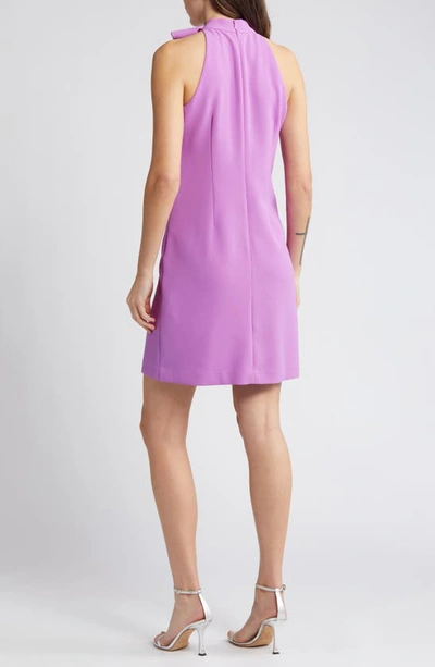 Shop Vince Camuto Tie Neck A-line Dress In Violet