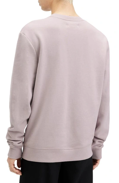 Shop Allsaints Raven Slim Fit Crewneck Sweatshirt In Smokey Lilac