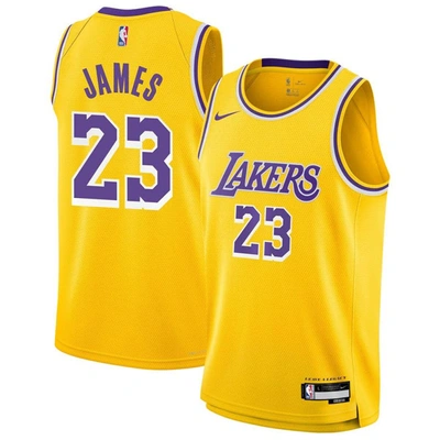 Shop Nike Youth  Lebron James Gold Los Angeles Lakers Swingman Jersey