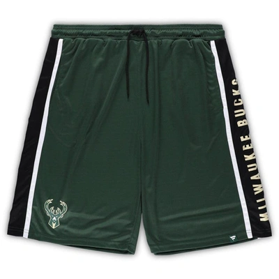 Shop Fanatics Branded Hunter Green Milwaukee Bucks Big & Tall Referee Iconic Mesh Shorts