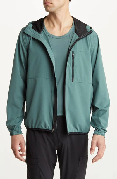 Shop Rvca Yogger Ii Windbreaker Jacket In Pine Grey
