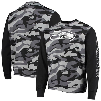 Shop Foco Black Seattle Seahawks Camo Long Sleeve T-shirt