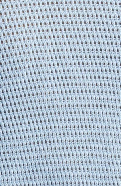 Frame Textured Wool Blend Crewneck Sweater In Light Blue