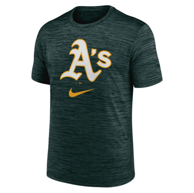 Shop Nike Green Oakland Athletics Logo Velocity Performance T-shirt