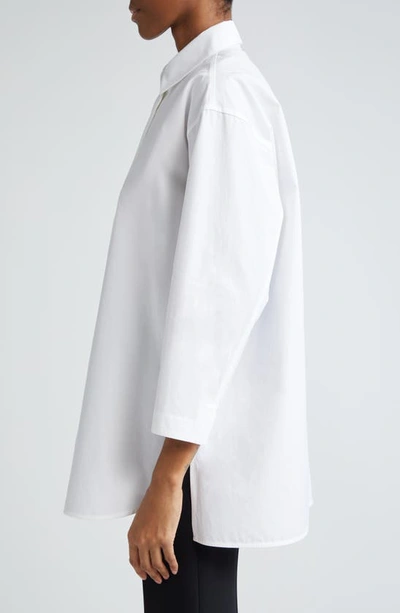 Shop Jil Sander Boxy Fit Cotton Button-up Shirt In 100 Optic White