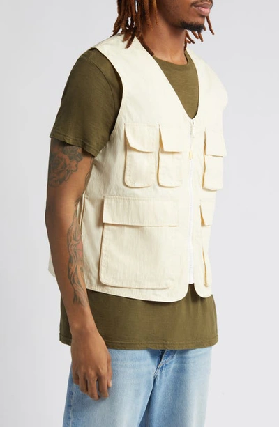 Shop Asos Design Utility Cotton Blend Cargo Vest In Blonde