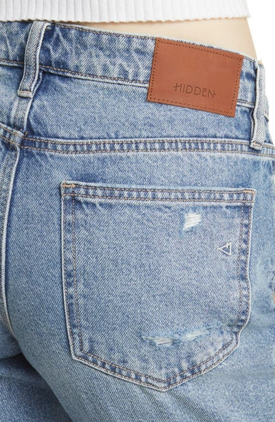 Hidden Jeans Bailey Ripped High Waist Slim Boyfriend Jeans In Medium Wash