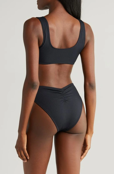 Shop Montce Ky Rib Cutout One-piece Swimsuit In Black Rib