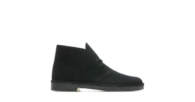 Shop Clarks Originals Desert Boot W Shoes In Black Suede