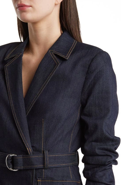 Shop Cinq À Sept Jenessa Belted Denim Blazer Dress In Indigo