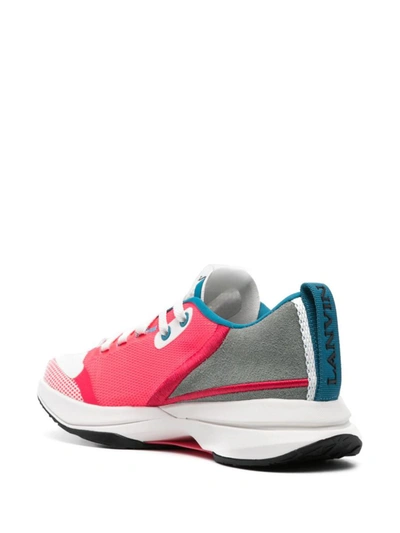 Lanvin Mesh Panelled Low Top Sneakers In White