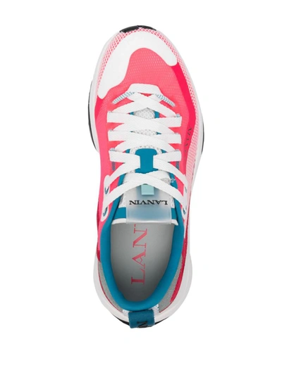 Lanvin Mesh Panelled Low Top Sneakers In White