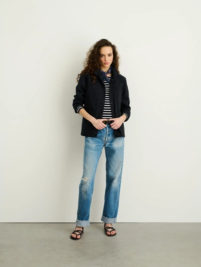 Alex Mill Britt Work Jacket In Recycled Denim In Washed Black