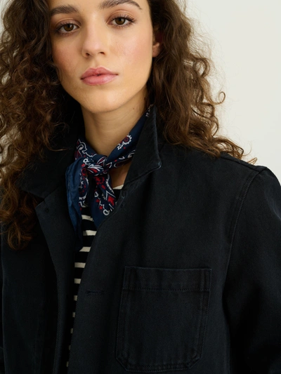 Alex Mill Britt Work Jacket In Recycled Denim In Washed Black