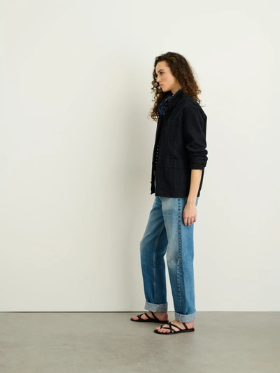 Alex Mill Britt Work Jacket In Recycled Denim In Washed Black