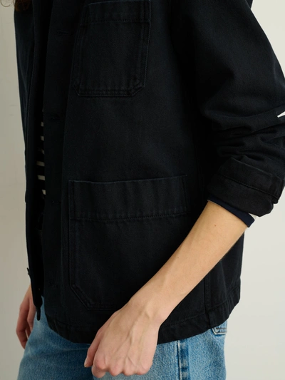 Alex Mill Britt Work Jacket In Recycled Denim In Washed Black