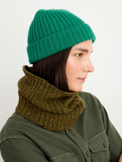 Shop Alex Mill Cashmere Donegal Neckwarmer In Moss Donegal