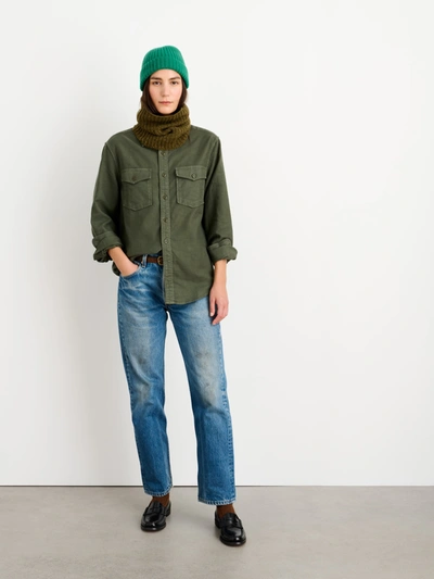 Shop Alex Mill Cashmere Donegal Neckwarmer In Moss Donegal
