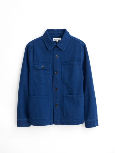 Shop Alex Mill Garment Dyed Work Jacket In Recycled Denim In French Navy