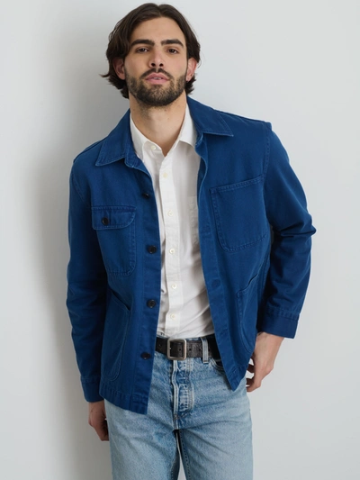 Shop Alex Mill Garment Dyed Work Jacket In Recycled Denim In French Navy