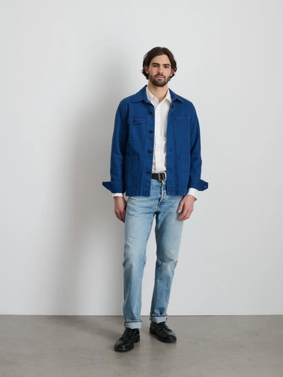 Shop Alex Mill Garment Dyed Work Jacket In Recycled Denim In French Navy