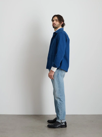 Shop Alex Mill Garment Dyed Work Jacket In Recycled Denim In French Navy