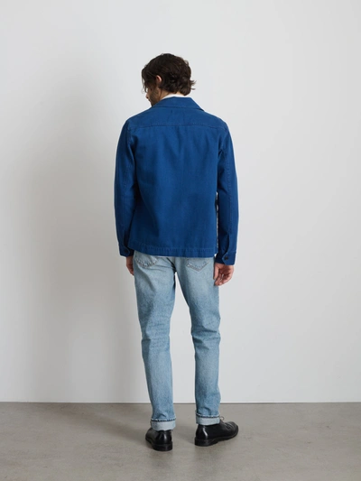 Shop Alex Mill Garment Dyed Work Jacket In Recycled Denim In French Navy