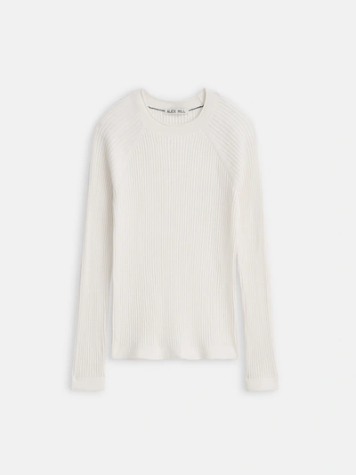 Shop Alex Mill Ribbed Crewneck Sweater In Ivory